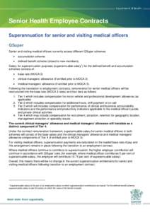 Superannuation for senior and visiting medical officers