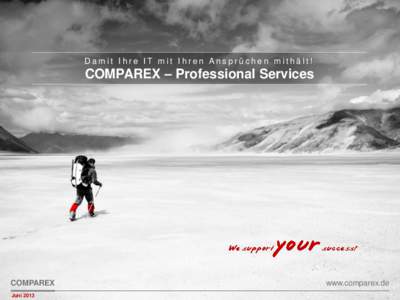 Damit Ihre IT mit Ihren Ansprüchen mithält!  COMPAREX – Professional Services COMPAREX Juni 2013