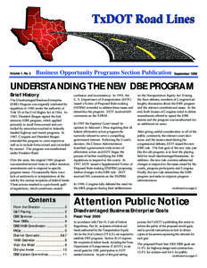 Volume 1, No. 3  Business Opportunity Programs Section Publication September 1999