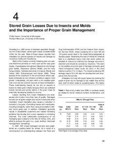 4 Stored Grain Losses Due to Insects and Molds and the Importance of Proper Grain Management