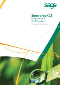 SnowdropKCS Integrated HR & Payroll Solutions Overview Brochure