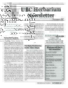 UBC Herbarium Newsletter September[removed]S