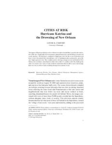 Comfort / CITIES AT RISK URBAN AFFAIRS REVIEW / Month XXXX CITIES AT RISK Hurricane Katrina and