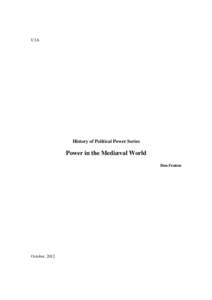 U3A  History of Political Power Series Power in the Mediæval World Don Fenton
