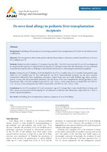 ORIGINAL ARTICLE  Asian Pacific Journal of Allergy and Immunology