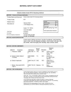MATERIAL SAFETY DATA SHEET  Alkaline-Iodide-Azide APHA Alsterberg Method SECTION 1 . Product and Company Idenfication  Product Name and Synonym: