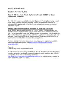 Atmosphere / Electric vehicle conversion / Diesel particulate filter / Filters / Diesel exhaust / Retrofitting / United States emission standards / Carl Moyer Memorial Air Quality Standards Attainment Program / Pollution / Technology / Air pollution