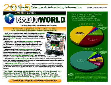 [removed]Editorial Calendar & Advertising Information AméricA lAtinA  www.radioworld.com