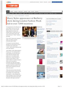 Harry Styles appearance at Burberry show during London Fashion Week led to over 7,000 mentions | The Drum