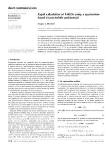 Rapid calculation of RMSDs using a quaternion-based characteristic polynomial