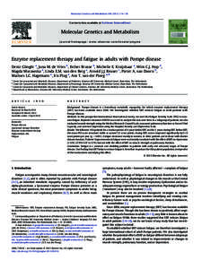 Enzyme replacement therapy and fatigue in adults with Pompe disease