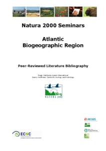 Natura 2000 Seminars Atlantic Biogeographic Region Peer-Reviewed Literature Bibliography Roger Catchpole, Aspen International