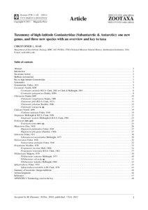 Taxonomy of high-latitude Goniasteridae (Subantarctic & Antarctic): one new genus, and three new species with an overview and key to taxa