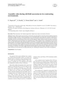 COMMUNITY ECOLOGY 8(1): 31-40, [removed]/$20.00 © Akadémiai Kiadó, Budapest DOI: [removed]ComEc[removed]Assembly rules during old-field succession in two contrasting