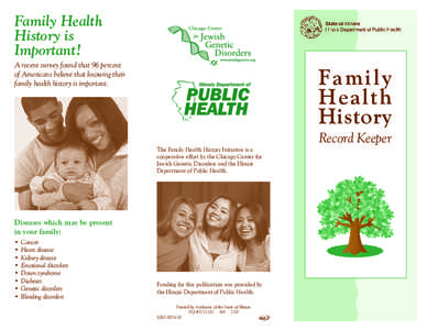 Family Health History is Important! A recent survey found that 96 percent of Americans believe that knowing their family health history is important.