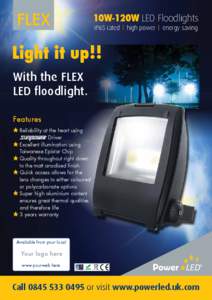 FLEX  10W-120W LED Floodlights IP65 rated  high power