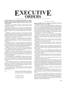 EXECUTIV E ORDERS Executive Order No. 109: Continuing the Declaration of a Disaster in the Counties of Bronx, Kings, Nassau, New York, Orange, Putnam, Queens, Richmond, Rockland, Suffolk, Sullivan, Ulster and Westchester