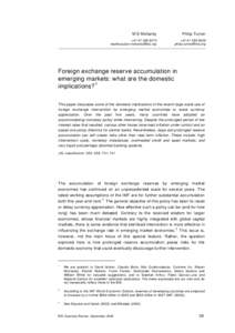 Foreign exchange reserve accumulation in emerging markets: what are the domestic implications? - BIS Quarterly Review, part 4, September 2006