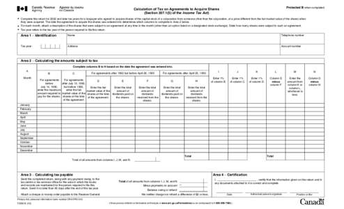 Calculation of Tax on Agreements to Acquire Shares  (Section[removed]of the Income Tax Act)