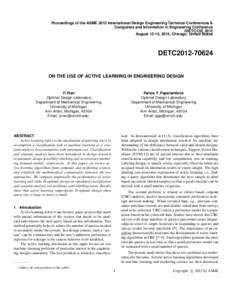 Proceedings of the ASME 2012 International Design Engineering Technical Conferences & Computers and Information in Engineering Conference IDETC/CIE 2012 August 12-15, 2012, Chicago, United States  DETC2012-70624