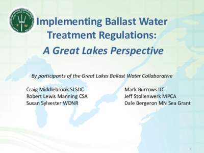 ABS Seminar: Ballast Water Management New York, NY July 18, 2012