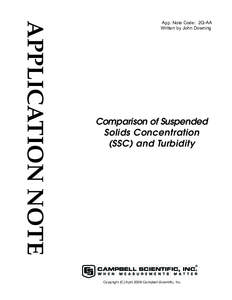 Comparison of Suspended Solids Concentration (SSC) and Turbidity Application Note