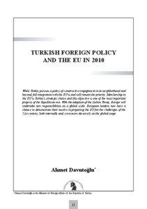 TURKISH FOREIGN POLICY AND THE EU IN 2010