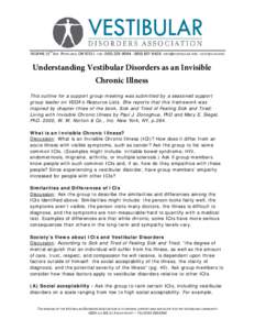 TH[removed]NE 15 AVE· PORTLAND, OR 97211 · FAX: ([removed] · ([removed] · [removed] · VESTIBULAR.ORG Understanding Vestibular Disorders as an Invisible Chronic Illness