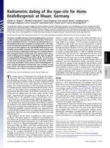 Radiometric dating of the type-site for Homo heidelbergensis at Mauer, Germany Günther A. Wagnera,1, Matthias Krbetschekb, Detlev Degeringc, Jean-Jacques Bahaind, Qingfeng Shaod,