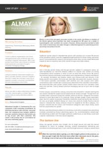 CASE STUDY - ALMAY  ALMAY What do women really value in their makeup