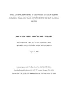 Baird et al[removed]Hawaii odontocete data biases