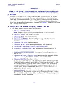 Format For Special Assignment Airlift Missions (SAAM) Request, Part II, Appendix Q