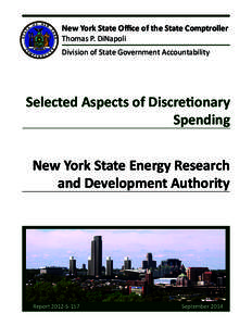 New York State Office of the State Comptroller Thomas P. DiNapoli Division of State Government Accountability Selected Aspects of Discretionary Spending