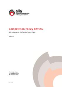 Australian Information Industry Association - Competition Policy Review Issues Paper