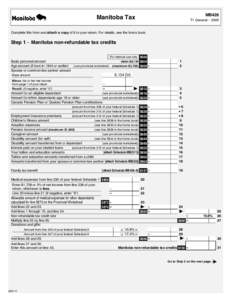 MB428  Manitoba Tax T1 General – 2009