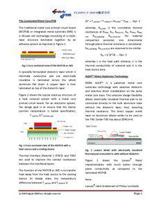 The Laminated Metal Core PCB  ∆T = T junction – T ambient = Rth total * Ptotal …. Eqn. 1