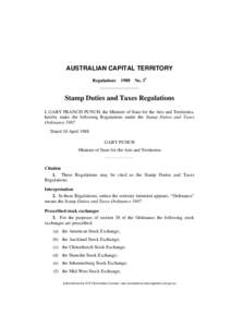 AUSTRALIAN CAPITAL TERRITORY Regulations[removed]No. 31