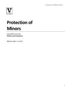 Protection of Minors Policy  Protection of Minors Vanderbilt University Policies and Procedures