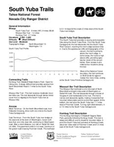 w6-  South Yuba Trails Tahoe National Forest Nevada City Ranger District General Information