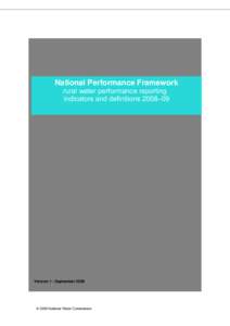 National Performance Framework - rural water reporting indicators and definitions 08-09