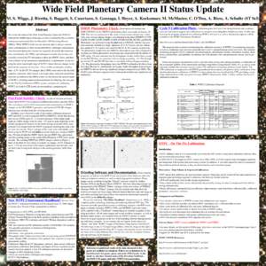 For  Wide Field Planetary Camera II Status Update M. S. Wiggs, J. Biretta, S. Baggett, S. Casertano, S. Gonzaga, I. Heyer, A. Koekemoer, M. McMaster, C. O’Dea, A. Riess, A. Schultz (ST ScI) P