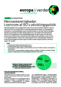 europa i verden UDVIKLINGS-NGO’ERNES EUROPA-PARLAMENTSVALG 2014 INFOARK