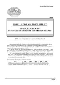 General Distribution OECD Nuclear Energy Agency International Atomic Energy Agency ISOE Asian Technical Centre