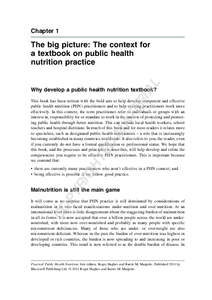 Chapter 1  AL The big picture: The context for a textbook on public health