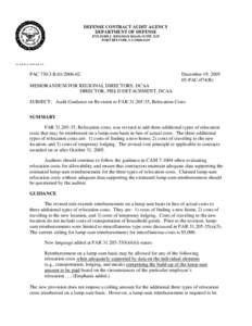 DEFENSE CONTRACT AUDIT AGENCY DEPARTMENT OF DEFENSE 8725 JOHN J. KINGMAN ROAD, SUITE 2135 FORT BELVOIR, VA[removed]IN REPLY REFER TO