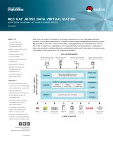 RED HAT JBOSS DATA VIRTUALIZATION YOUR DATA, YOUR WAY, AT YOUR BUSINESS SPEED DATASHEET BENEFITS •