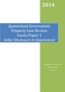 Issues Paper: Seller Disclosure in Queensland