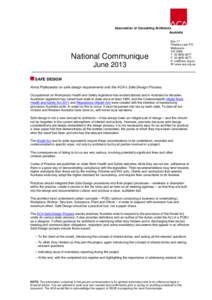 Association of Consulting Architects Australia National Communique June 2013