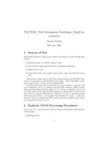 TGCW06: Text Submission Guidelines: Draft for comment Dominic Dunlop 29th May, 