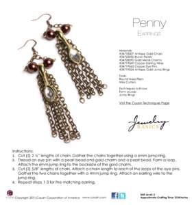 Penny Earrings Materials: #Antique Gold Chain #Brown Pearls #Gold Metal Charms